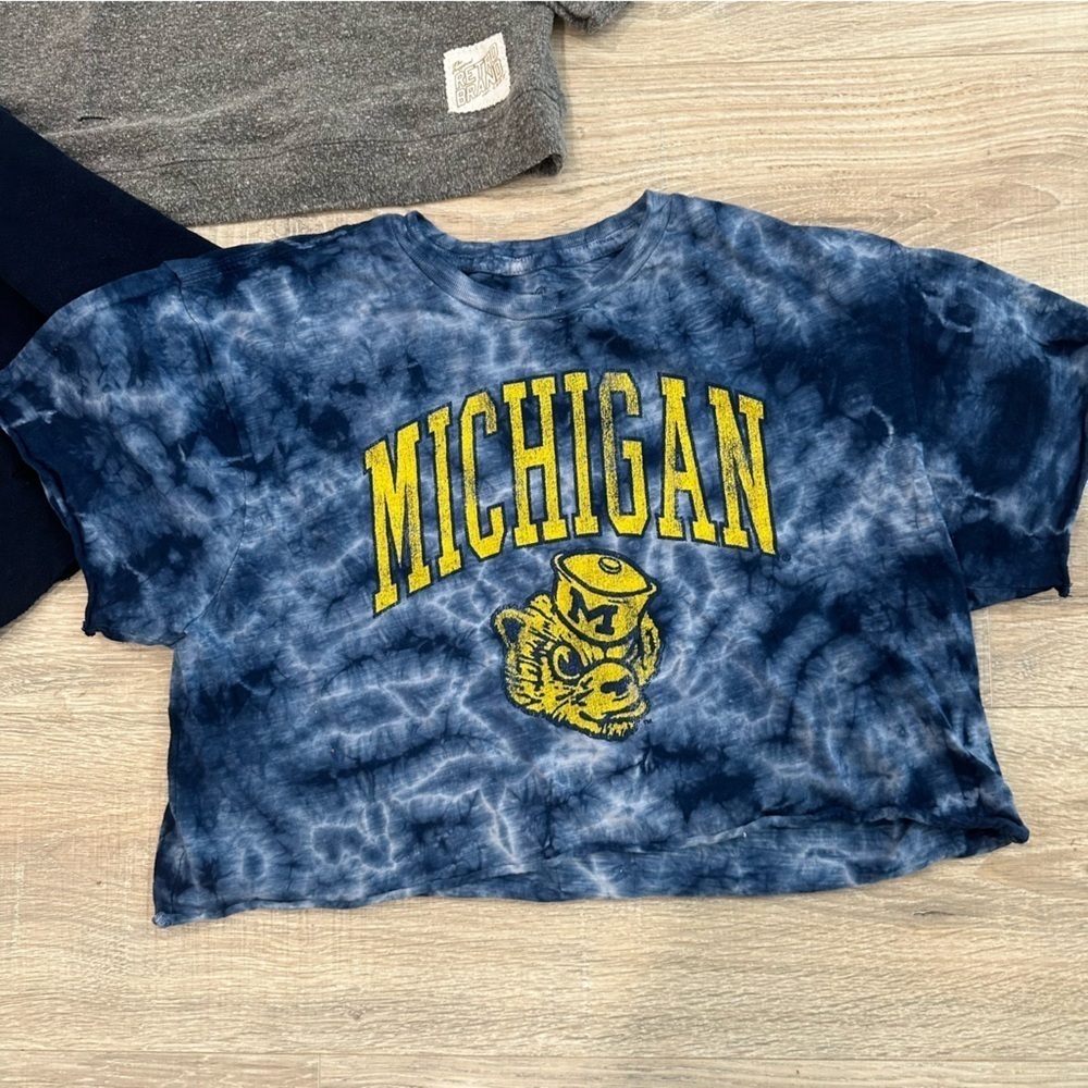 Retro brand Michigan university sweatshirt & tee bundle - Picture 2 of 11